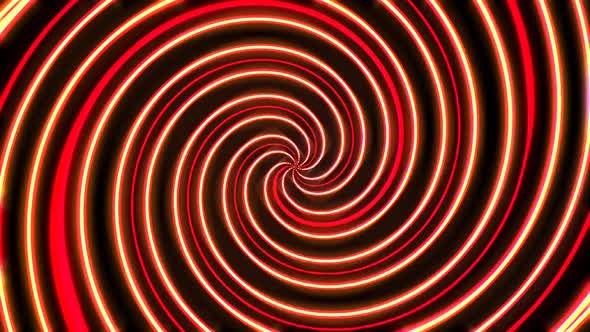 circular glowing light spot wave, color red, on black background