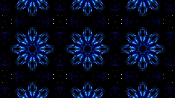 Symmetrical Glittering Blue Kaleidoscope Loop 4K 04