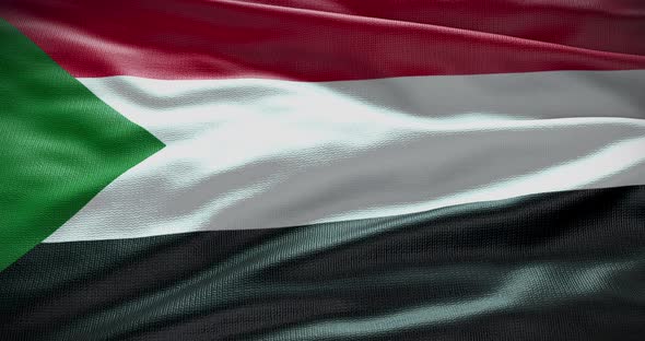 Sudan national flag waving