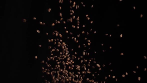 Roasted Coffee Grains Explosion