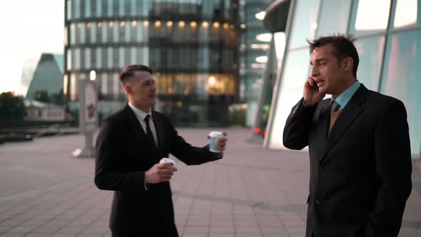 Businessman Treat Coffee His Friend