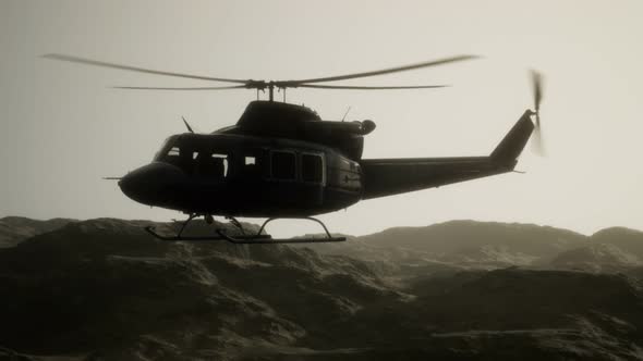 Slow Motion United States Military Helicopter in Vietnam alt