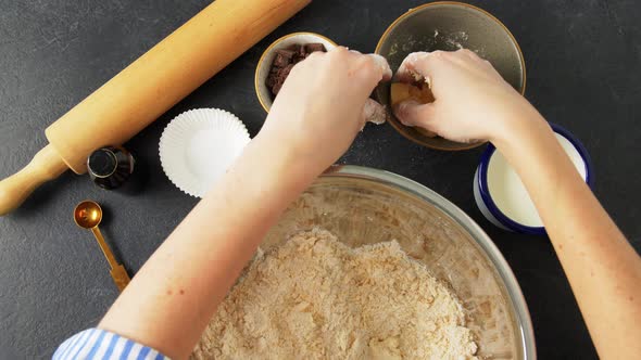 Chef or Baker Making Dough at Bakery