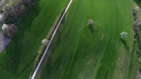 Aerial video of the Aarau County countryside in Switzerland, Europe