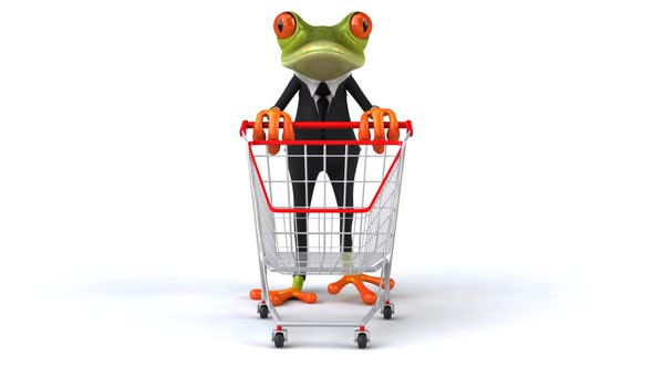 Fun cartoon Frog shopping