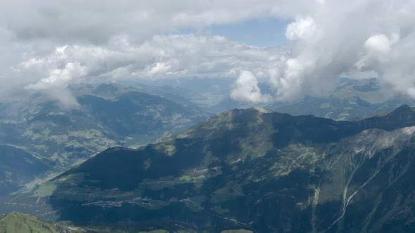 Aerial view of Alps near Zillertal in Austria.