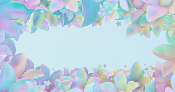 Creative Minimal 3d art. Stylish vanilla pastel flowers in abstract space