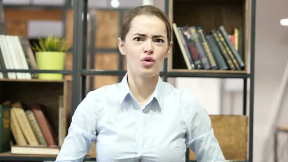Loss, Woman Reacting To Failure, Stress, Indoor Office