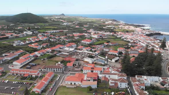 Aerial view of Graciosa Island in Azores