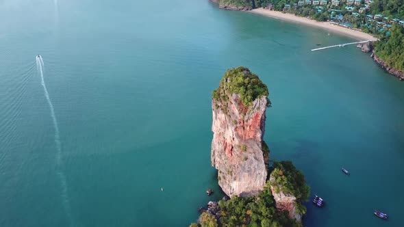 Aerial View of Tropical Lagoon, Railay, Thailand