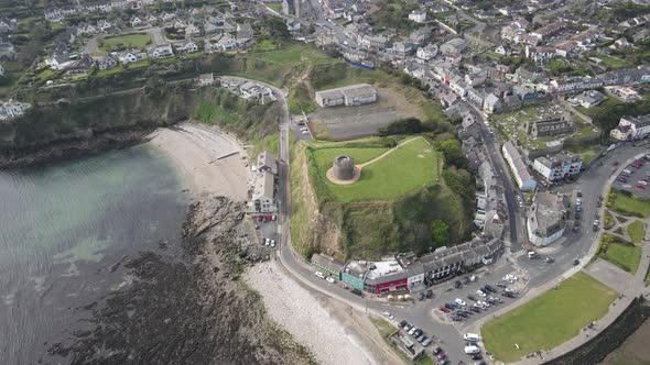 Aerial View Of Ye Olde Hurdy Gurdy Museum Of Vintage Radio Along The Irish Coast In Howth, Dublin, I