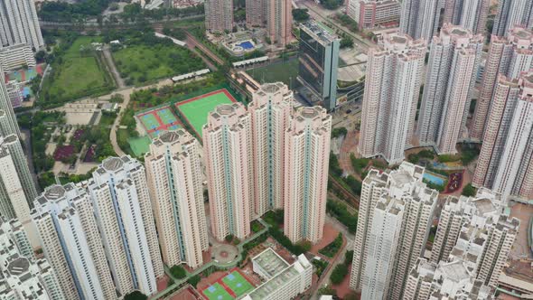 Top view of Hong Kong city