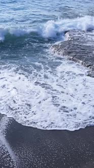 Sea Near the Coast  Closeup Aerial View of the Coastal Seascape