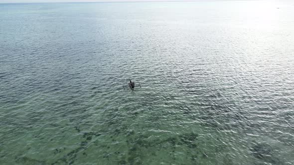 Boats in the Ocean Near the Coast of Zanzibar Tanzania Slow Motion