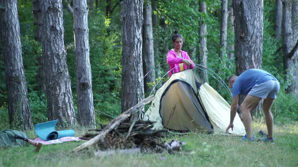 Couple Summer Tent Picnic