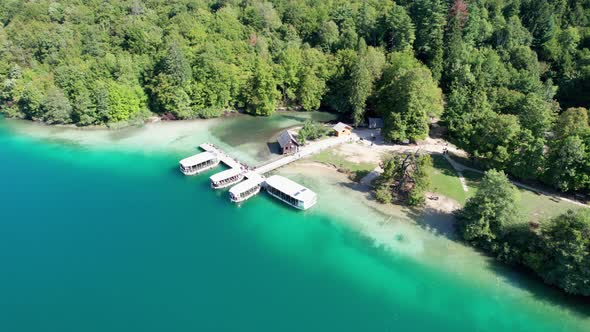 Aerial View of the Plitvice Lakes in the National Park of Croatia Clean Nature