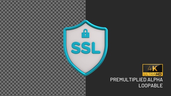 SSL certificate Rotating Looping Badge with Alpha Channel