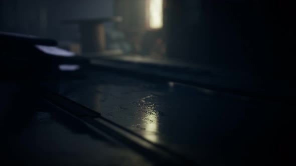 Frightening Abandoned Factory at Night alt