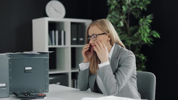 Overworked Woman at Office