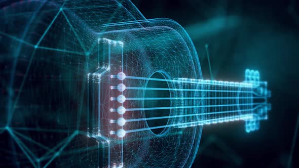 Guitar Hologram Close Up Hd