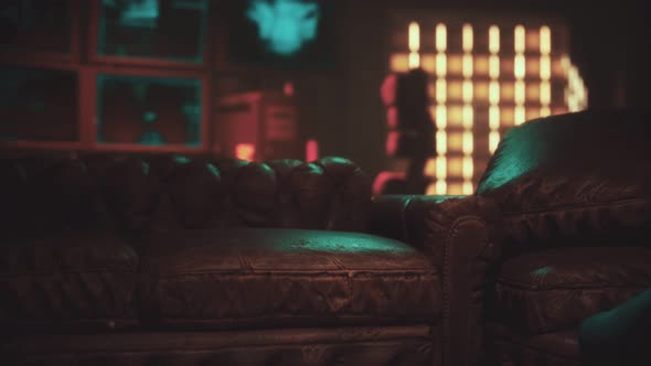 Sci Fi Futuristic Interior with Neon Lights alt