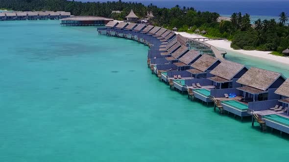 Aerial view travel of tropical lagoon beach voyage by ocean with sand background