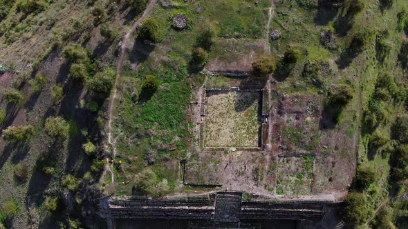 Aerial Above Kuntur Wasi Centenarian Inca Architecture Vestige, Peru