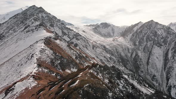 Aerial Landscape of Beautiful Winter Mountains