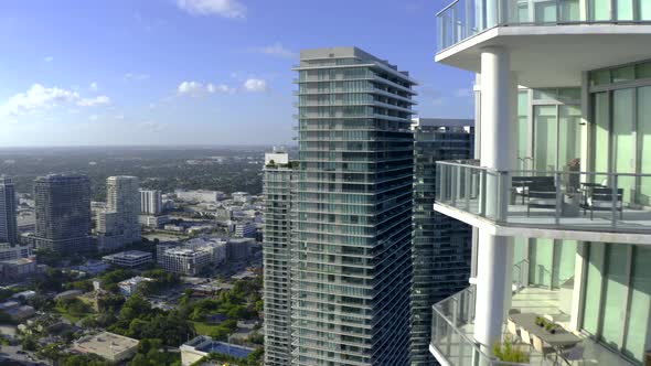 Flying By Towers In Miami Fl Usa