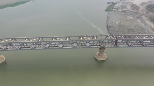 Aerial view of Padma bridge, Dhaka, Bangladesh.