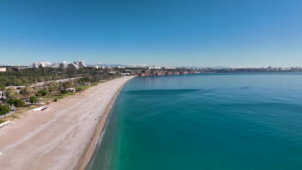 Central Beach Aerial View Turkey Antalya 4 K