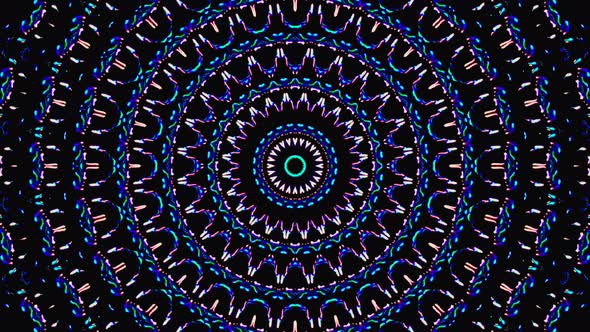 Bright abstract light governing blue color, kaleidoscope