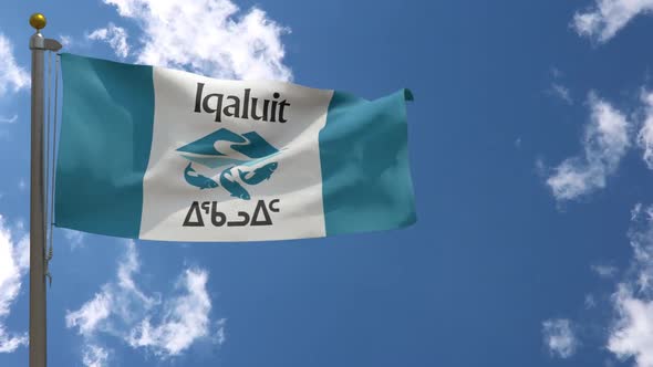 Iqaluit City Flag Nunavut (Canada) On Flagpole