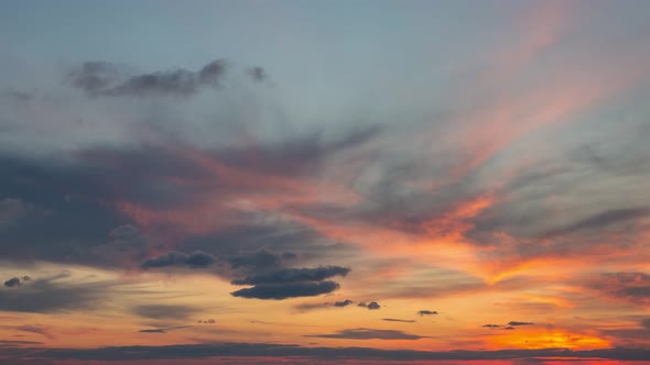 Orange Sky During Sunset, Time Lapse