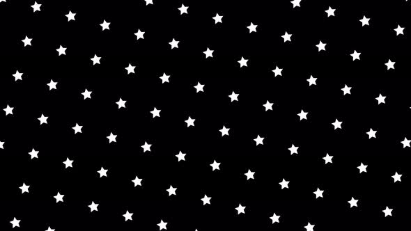 Repeating pattern of rotating stars on black background