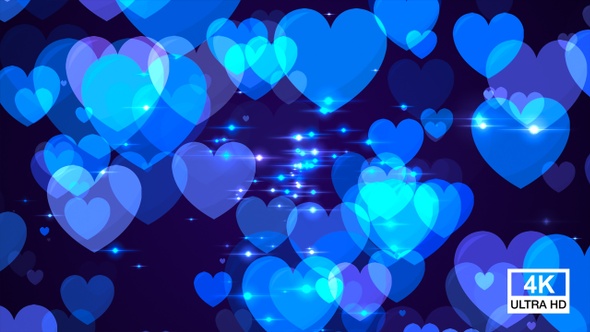 Blue Hearts Background 4K