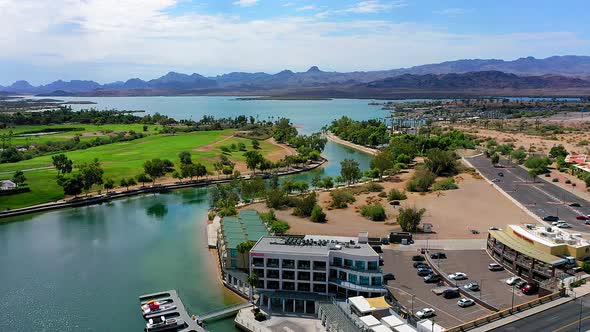 Flying over the Heat Hotel in Lake Havasu City, Arizona.