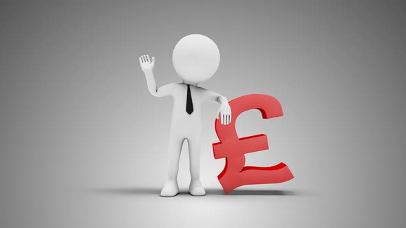 3D Man Waving Hand Leaned To Pound Sign 02 Loop with Alpha alt