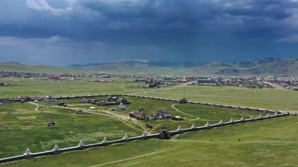 Aerial View of Kharkhorin Erdene Zuu Monastery