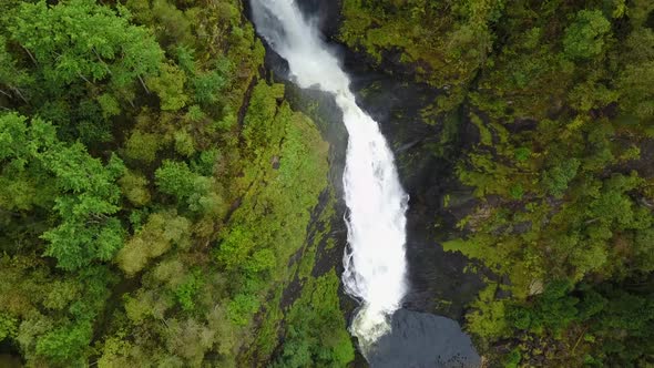 Waterfall Aerial View in Bergen in Norway