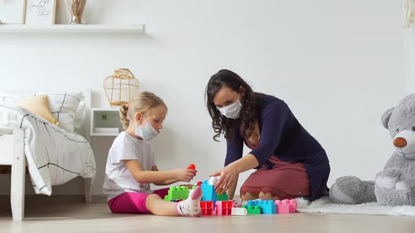 Playing Toy Blocks at Home During Quarantine