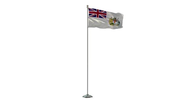British Antarctic Territory 3D Illustration Of The Waving flag On Long  Pole With Alpha alt