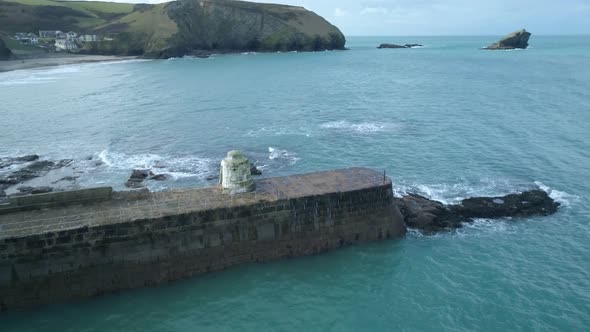 Aerial view of the village of Portreath, cornwall, uk