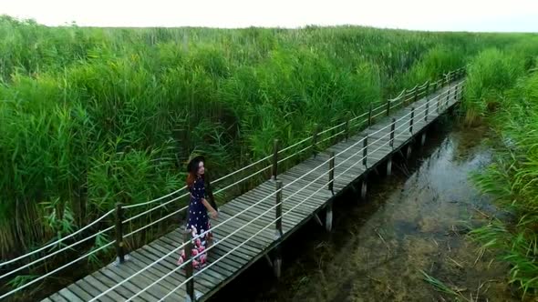 Exploratory Woman In The Reeds