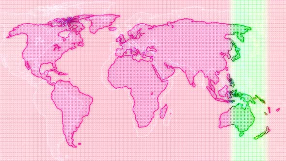 New Pink Color Scanning Earth Map Animation