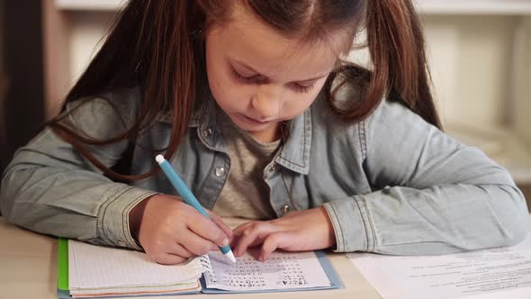 School Education Handwriting Practice Girl Pupil