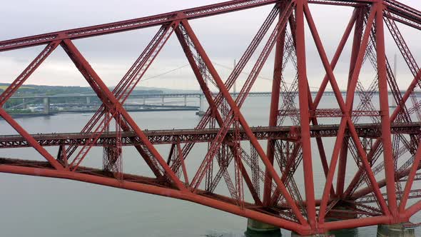 A Railway Bridge Crossing the Forth of Firth in Scotland