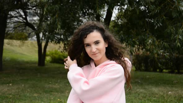 Beautiful Curly Girl Portrait