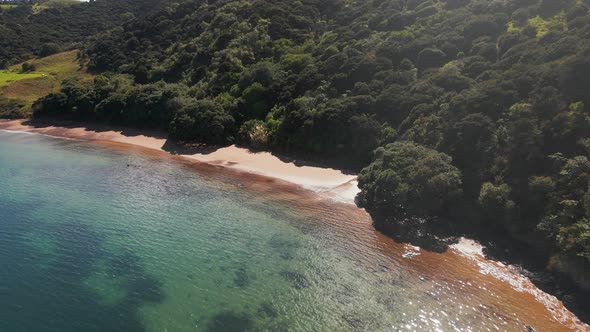 Beautiful scenery of the beach in Purerua Peninsula Rangihoua Bay Marsden Cross Northland New Zealan