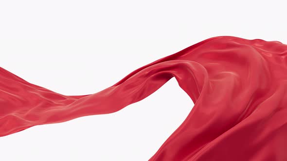 Flowing red wave cloth with alpha channel